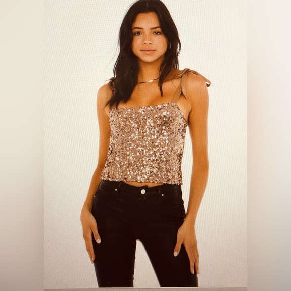 NEW Free people Sequin Cami - Picture 2 of 6